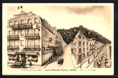 AK Trouville-sur-Mer, Angleterre Royal Hotel, Rue de la Plage