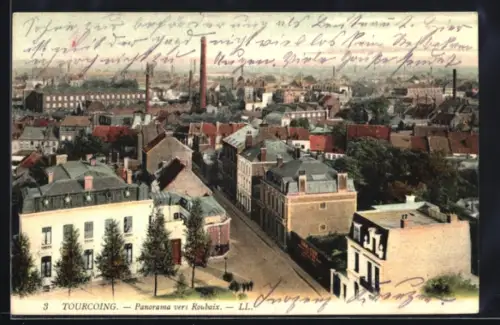 AK Tourcoing, Panorama vers Roubaix