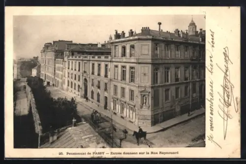 AK Paris, Pensionnat de Passy, Entrée donnant sur la Rue Raynouard