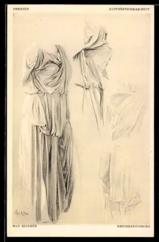 Künstler-AK Max Klinger: Griechisches Damengewand