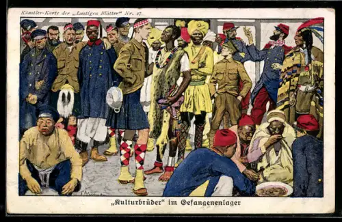 Künstler-AK Ernst Heilemann: Kulturbrüder im Kriegsgefangenenlager