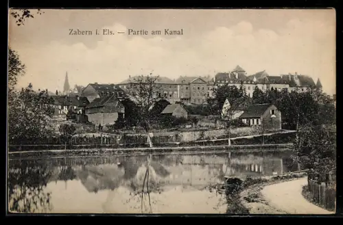 AK Zabern i. Els., Ortspartie am Kanal