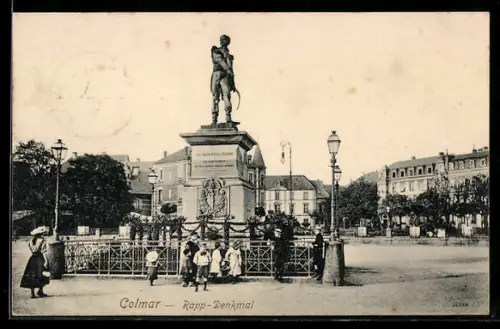 AK Colmar, Monument Général Rapp, Rapp-Denkmal