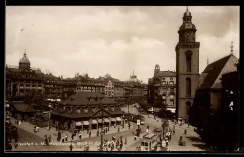 AK Frankfurt a. M., Hauptwache, Blick in die Zeil