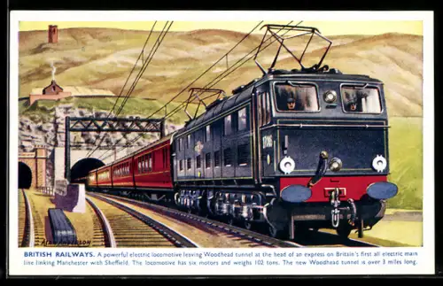 Künstler-AK British Railways, a powerful electric locomotive