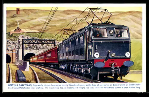 Künstler-AK British Railways, a powerful electric locomotive