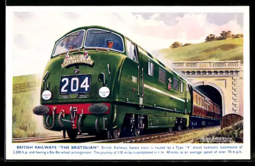 Künstler-AK British Railways - The Bristolian, englische Eisenbahn