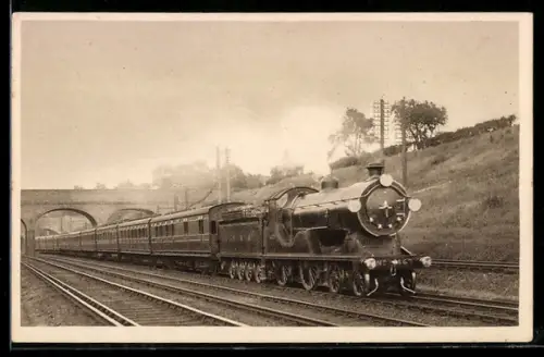 AK Down Bournemouth Express passing Clapham Cutting, Engine No. 467, Britische Eisenbahn