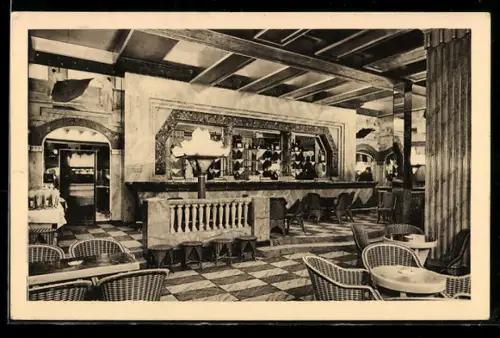 AK Paris, Le Lido des Champs-Elysées, le bar monumental en marbre