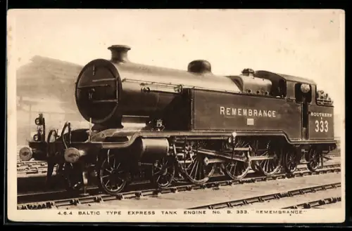 AK Baltic Type Express Tank Engine No. B 333, Remembrance, englische Eisenbahn
