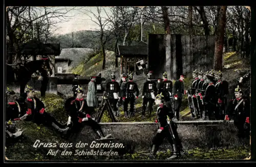 AK Gruss aus der Garnison, Soldaten auf den Schiessständen