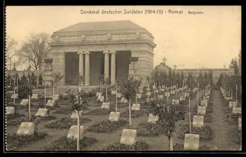AK Namur, Denkmal deutscher Soldaten, Friedhof, Kriegsgräber