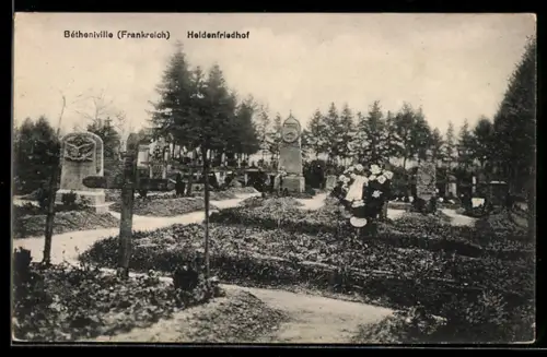 AK Bétheniville, Heldenfriedhof, Kriegsgräber