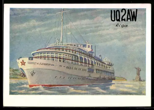 AK russischer Dampfer L. Dovator auf dem Wasser