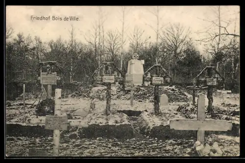 AK Friedhof Bois de Ville mit Kriegsgräbern