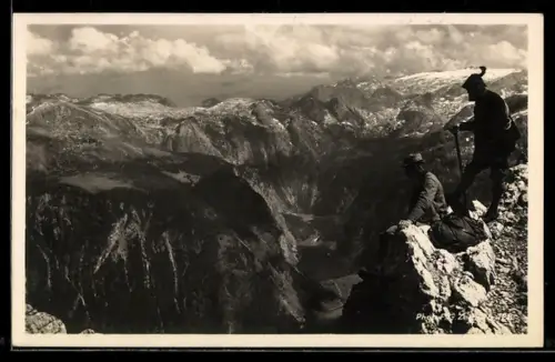 AK Blick v. Watzmann a. Obersee, Hagengebirge und Hochkönig