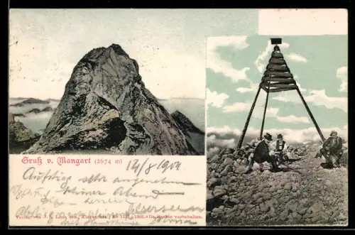 AK Bergsteiger auf der Mangart