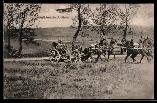 AK Auffahrende deutsche Artillerie