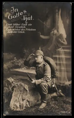 AK Engel beschützt Soldaten in Uniform