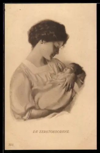 AK Junge Frau mit Baby auf dem Arm, Mutterglück