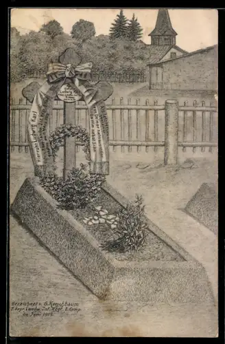 Künstler-AK Nantillios, Ein Heldengrab