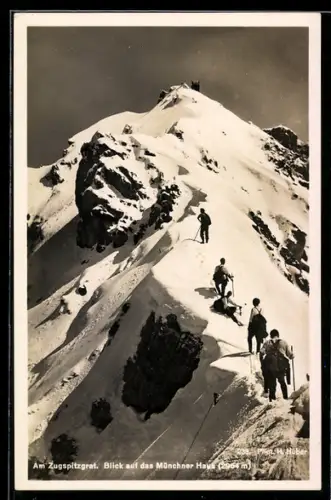 AK Bergsteiger beim Anstieg auf die Zugspitze