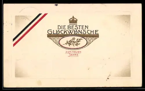 AK Neujarswünsche mit goldener Krone