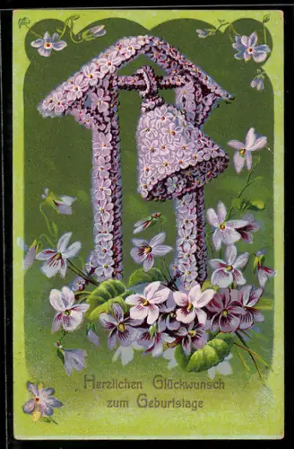 AK Aus Lilien geformte Glocke, Blumenbild