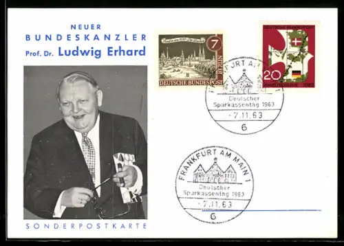 AK Portrait von Bundeskanzler Ludwig Erhard