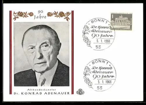 AK 90 Jahre Altbundeskanzler Dr. Konrad Adenauer