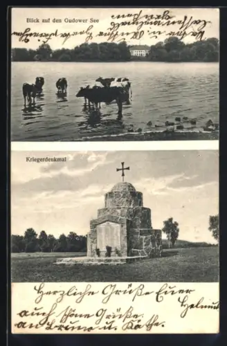 AK Gudow i. L., Gudower See, Kriegerdenkmal
