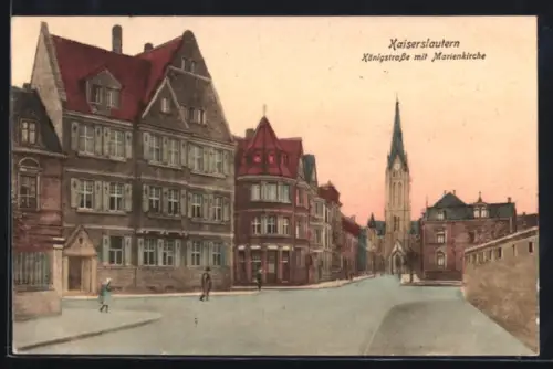 AK Kaiserslautern, Königstrasse mit Marienkirche
