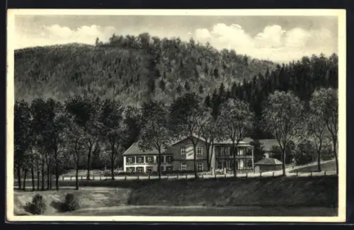 Künstler-AK Eselsfürth bei Kaiserslautern, Hotel Barbarossa-Hof