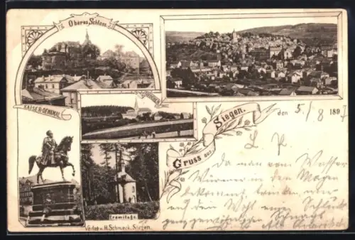 AK Siegen, Oberes Schloss, Eremitage, Rödchen