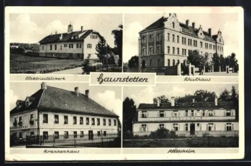 AK Haunstetten, Elektrizitätswerk, Altersheim, Schulhaus