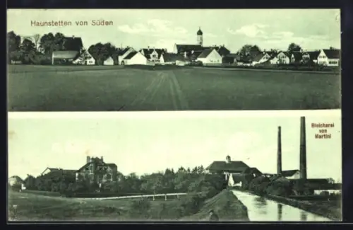 AK Haunstetten, Bleicherei von Martini, Teilansicht