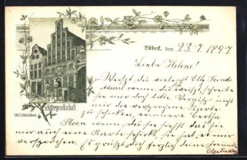 Lithographie Lübeck, Schiffergesellschaft