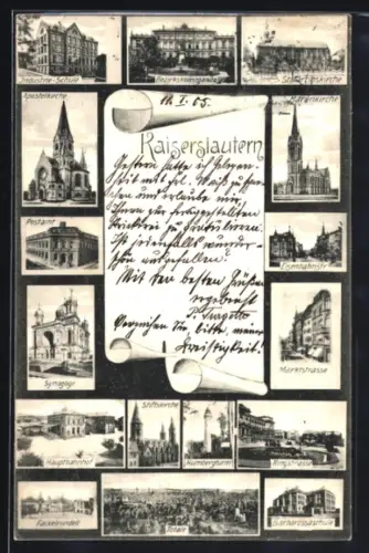 AK Kaiserslautern, Bezirkskommando, Industrie-Schule, Marienkirche