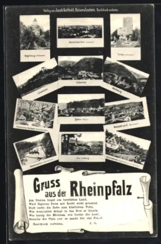 AK Kaiserslautern /Rheinpfalz, Die Limburg, Blechhammer, Schönthal