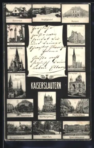 AK Kaiserslautern, Gasthaus Bremerhof, Synagoge, Hauptbahnhof