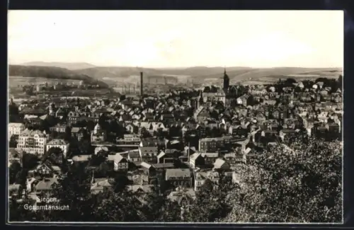 AK Siegen, Gesamtansicht aus der Vogelschau