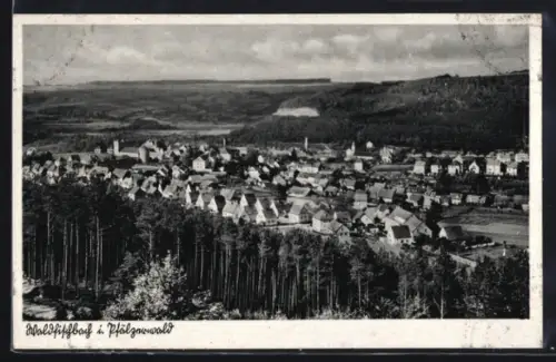 AK Waldfischbach /Pfälzerwald, Ortsansicht mit Wald