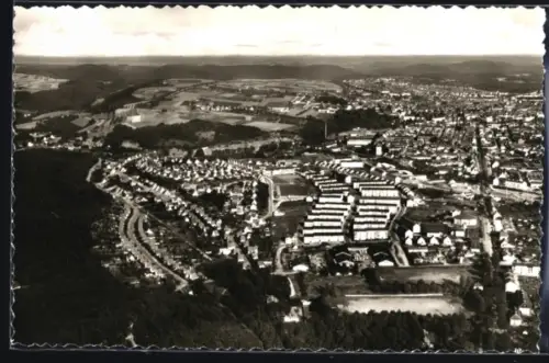 AK Dortmund, Luftaufnahme der Stadt vom Flugzeug aus