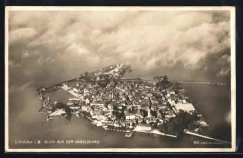AK Lindau i. B., Gesamtansicht aus der Vogelschau