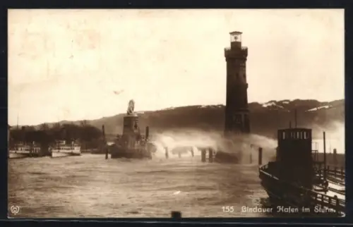 AK Lindau, Hafen im Sturm