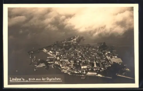 AK Lindau i. B., Ortsansicht aus der Vogelschau