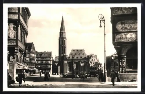 AK Alt-Frankfurt, Römerberg mit Nicolaikirche