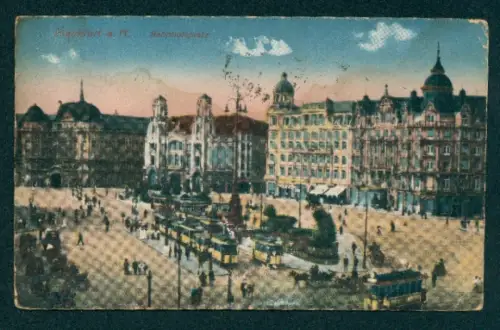 AK Frankfurt a. M., Bahnhofsplatz mit Strassenbahn