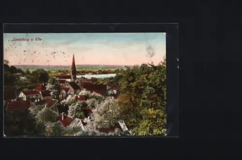 AK Lauenburg a. Elbe, Teilansicht mit Kirche