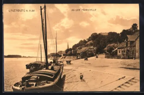 AK Lauenburg a. Elbe, An der Fährstelle